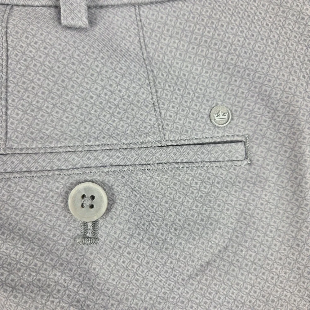 Peter Millar Salem Classic Fit Golf Shorts Mens 40 Grey Performance Geometric